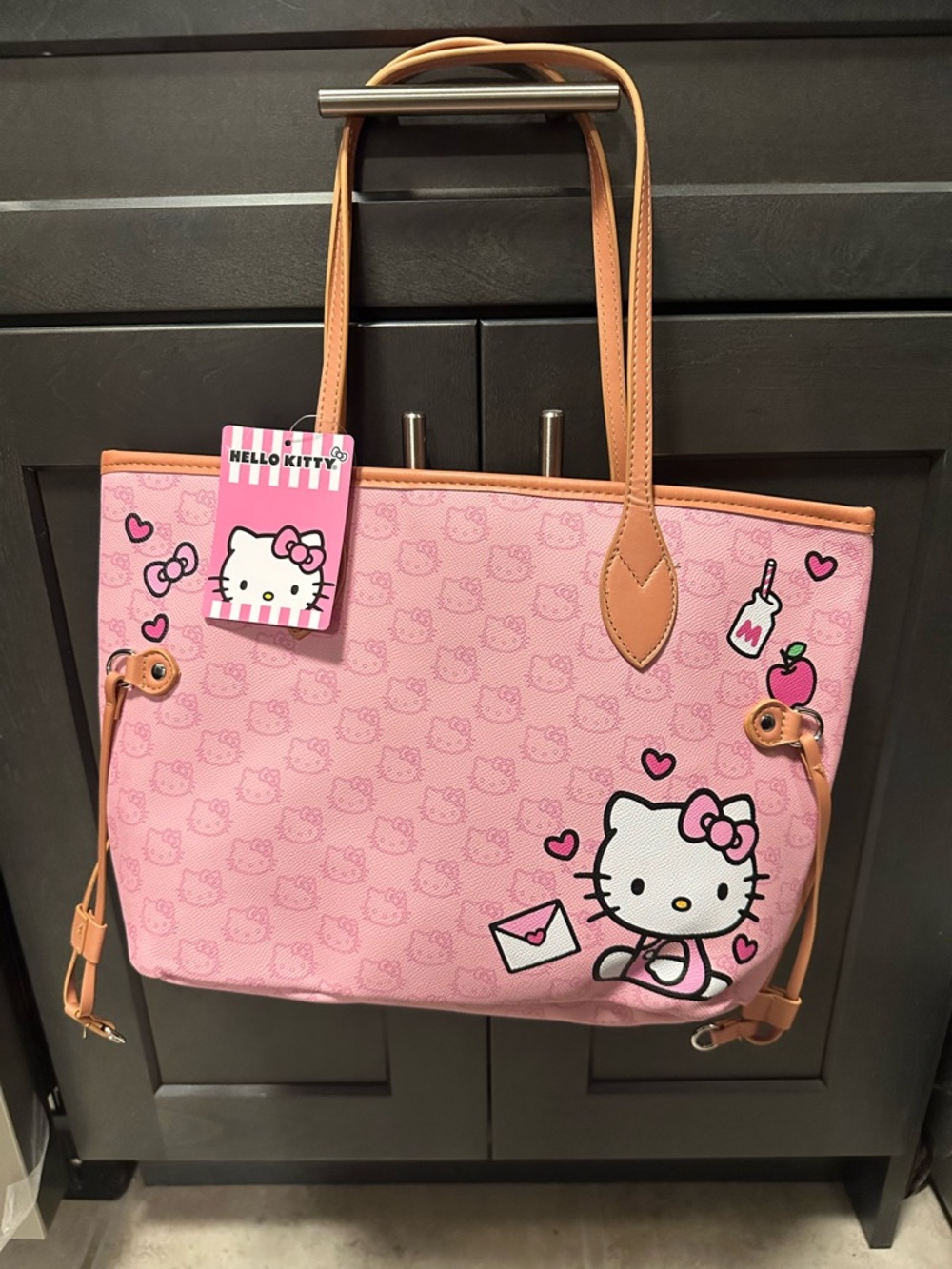 NWT Hello Kitty Pink Tote with Tan Trim